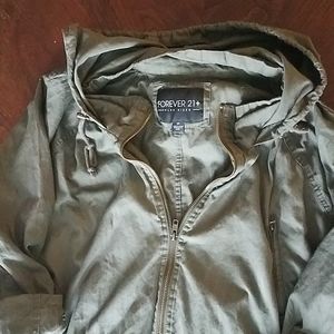 Forever 21 plus size light jacket with hood